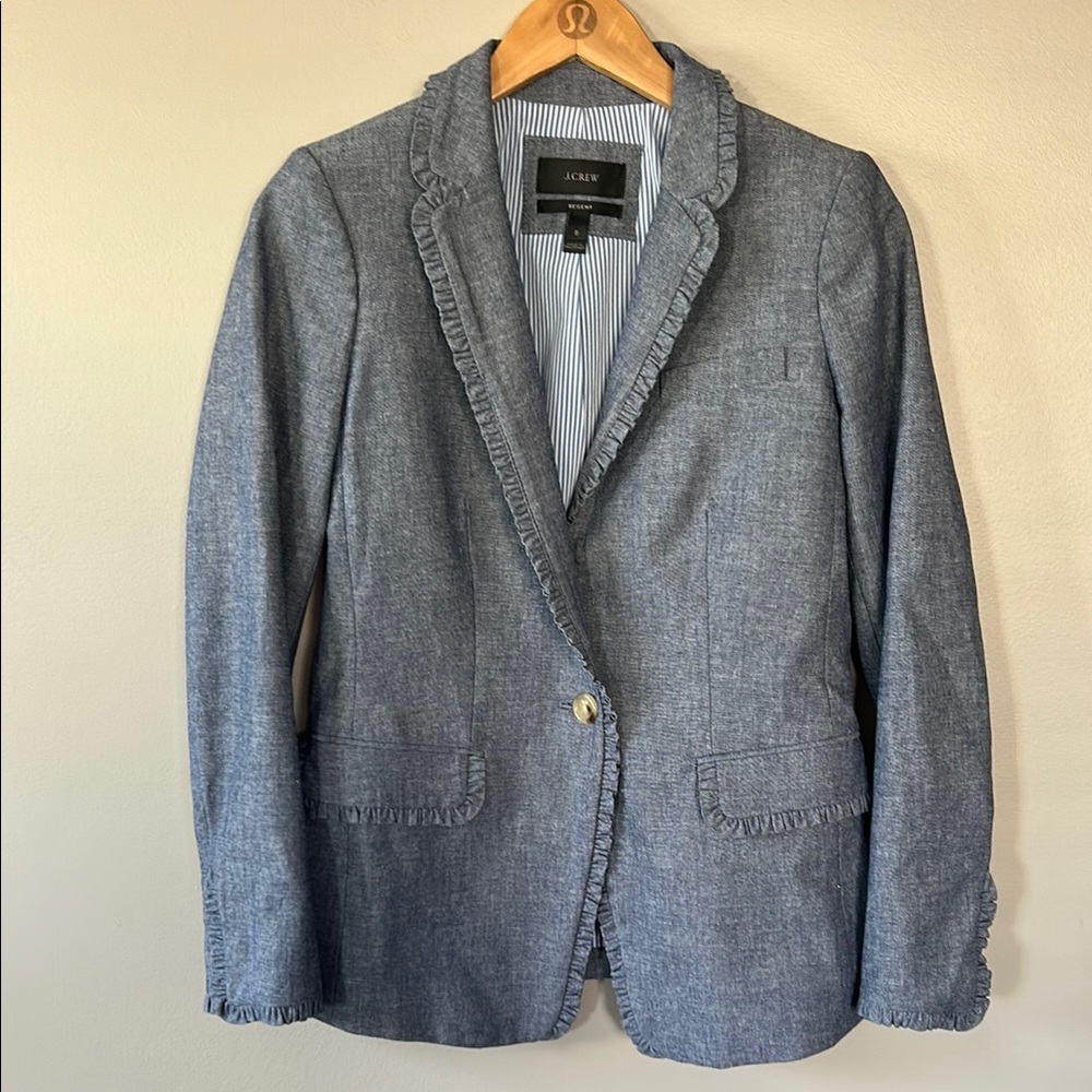 J.Crew Regent Chambray Blue‎ Blazer Size 0